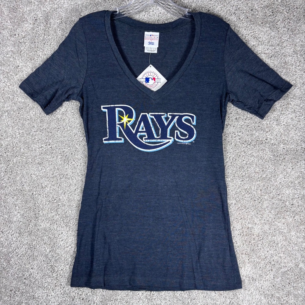 Tampa Bay Rays Womens Size‎ Medium V Neck T Shirt Campus Lifestyle MLB Baseball